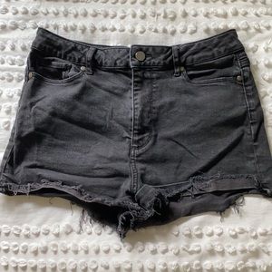 Black high waisted shorts; size 30